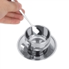 Zestaw kubek do kawy espresso z łyżką i spodkiem ze stali nierdzewnej 120ml [13250000466]